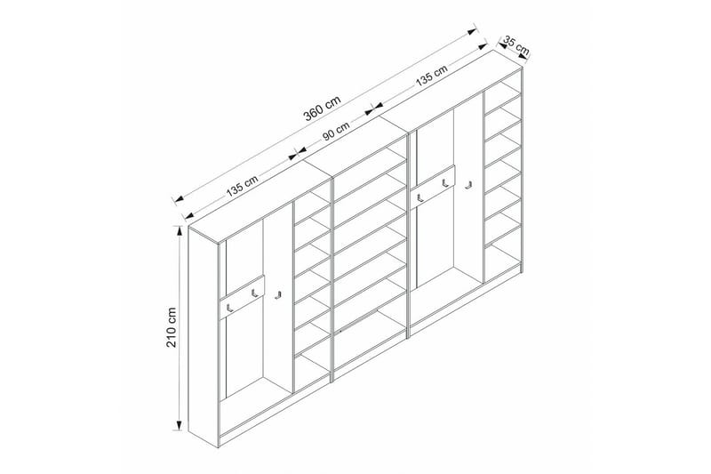 Fruitland Entrémøbelsæt - Hvid - Møbler - Entrémøbler - Møbelsæt til hall og entre