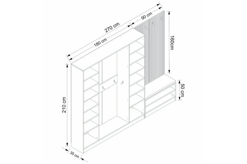 Hew Entrémøbelsæt - Hvid - Møbler - Entrémøbler - Møbelsæt til hall og entre