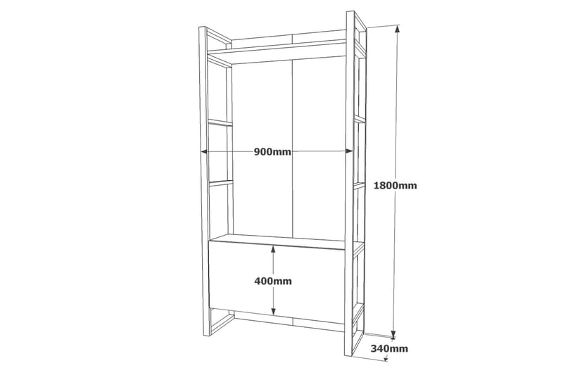 Hardyng Entrémøbelsæt 34x90 cm - Natur - Møbler - Entrémøbler - Møbelsæt til hall og entre