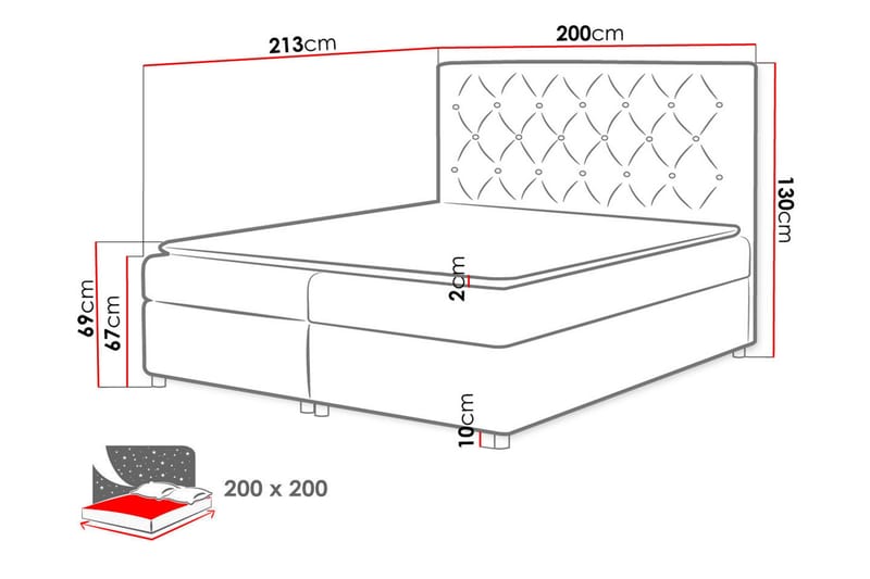 Alida Sengepakke Kontinentalseng 200x200 cm - Turkis - Møbler - Senge - Komplet sengepakke