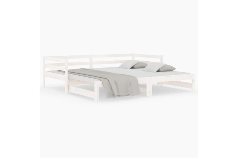 beBasic daybed med udtræk 2x(80x200) cm massivt fyrretræ hvid - Hvid - Møbler - Senge - Sengeramme & sengestel