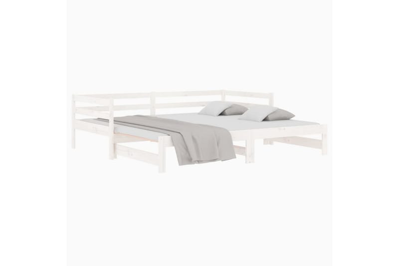 beBasic daybed med udtræk 2x(80x200) cm massivt fyrretræ hvid - Hvid - Møbler - Senge - Sengeramme & sengestel