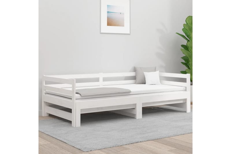 beBasic daybed med udtræk 2x(80x200) cm massivt fyrretræ hvid - Hvid - Møbler - Senge - Sengeramme & sengestel