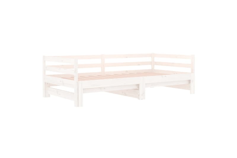 beBasic daybed med udtræk 2x(80x200) cm massivt fyrretræ hvid - Hvid - Møbler - Senge - Sengeramme & sengestel