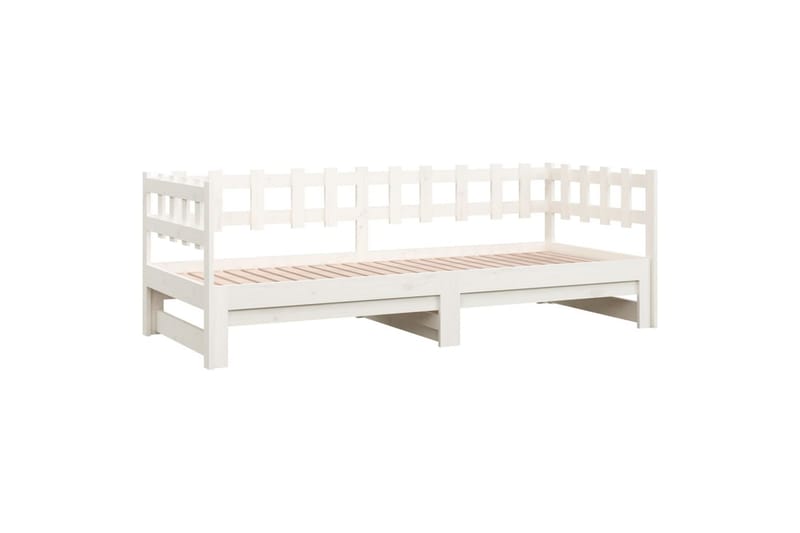 beBasic daybed med udtræk 2x(80x200) cm massivt fyrretræ hvid - Hvid - Møbler - Senge - Sengeramme & sengestel