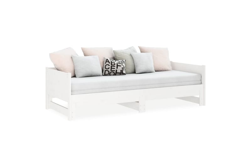 beBasic daybed med udtræk 2x(80x200) cm massivt fyrretræ hvid - Hvid - Møbler - Senge - Sengeramme & sengestel