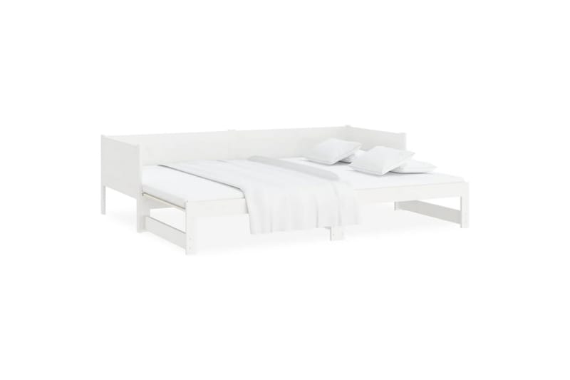 beBasic daybed med udtræk 2x(80x200) cm massivt fyrretræ hvid - Hvid - Møbler - Senge - Sengeramme & sengestel