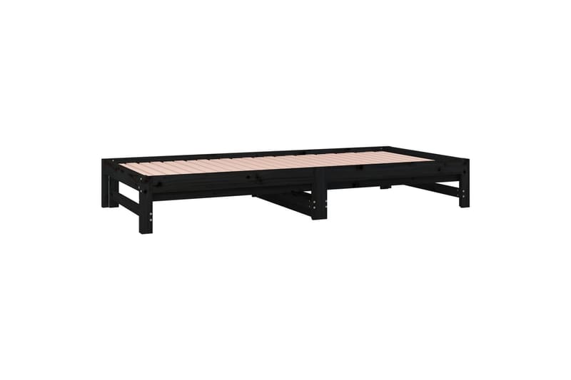 beBasic daybed med udtræk 2x(80x200) cm massivt fyrretræ sort - Sort - Møbler - Senge - Sengeramme & sengestel