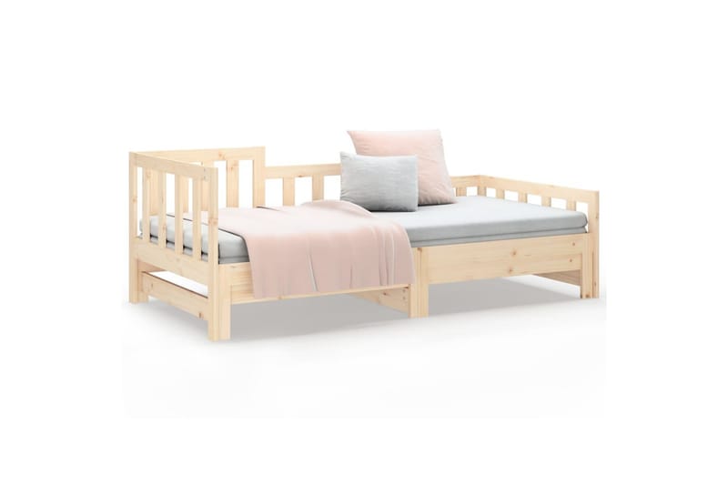 beBasic daybed med udtræk 2x(90x190) cm massivt fyrretræ - Brun - Møbler - Senge - Sengeramme & sengestel