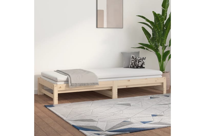 beBasic daybed med udtræk 2x(90x190) cm massivt fyrretræ - Brun - Møbler - Senge - Sengeramme & sengestel