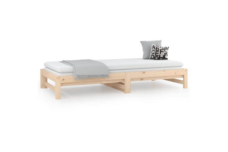 beBasic daybed med udtræk 2x(90x190) cm massivt fyrretræ - Brun - Møbler - Senge - Sengeramme & sengestel