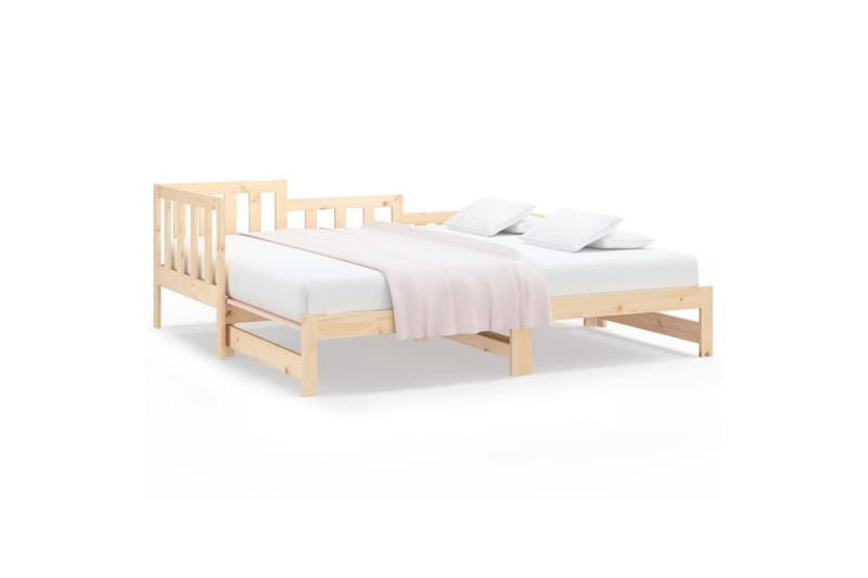 beBasic daybed med udtræk 2x(90x190) cm massivt fyrretræ - Brun - Møbler - Senge - Sengeramme & sengestel