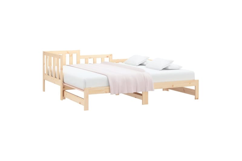 beBasic daybed med udtræk 2x(90x190) cm massivt fyrretræ - Brun - Møbler - Senge - Sengeramme & sengestel