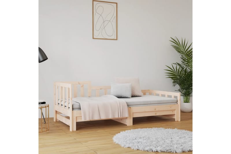 beBasic daybed med udtræk 2x(90x190) cm massivt fyrretræ - Brun - Møbler - Senge - Sengeramme & sengestel