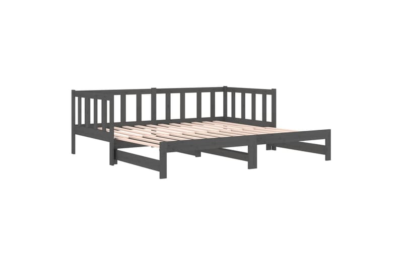 beBasic daybed med udtræk 2x(90x190) cm massivt fyrretræ grå - GrÃ¥ - Møbler - Senge - Sengeramme & sengestel