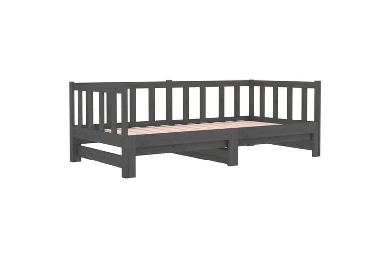 beBasic daybed med udtræk 2x(90x190) cm massivt fyrretræ grå - GrÃ¥ - Møbler - Senge - Sengeramme & sengestel