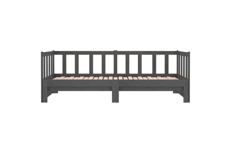 beBasic daybed med udtræk 2x(90x190) cm massivt fyrretræ grå - GrÃ¥ - Møbler - Senge - Sengeramme & sengestel