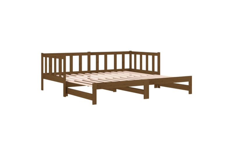 beBasic daybed med udtræk 2x(90x190) cm massivt fyrretræ gyldenbrun - Brun - Møbler - Senge - Sengeramme & sengestel