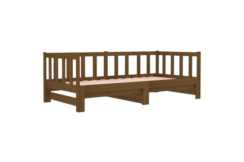 beBasic daybed med udtræk 2x(90x190) cm massivt fyrretræ gyldenbrun - Brun - Møbler - Senge - Sengeramme & sengestel