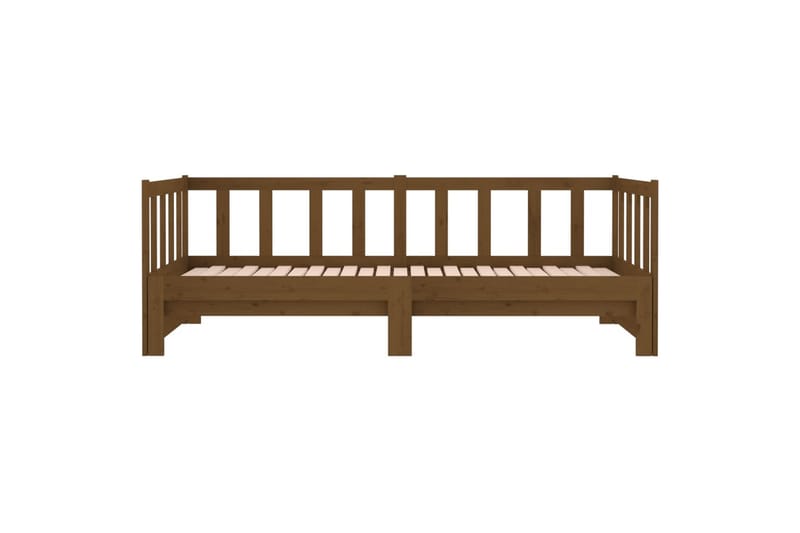 beBasic daybed med udtræk 2x(90x190) cm massivt fyrretræ gyldenbrun - Brun - Møbler - Senge - Sengeramme & sengestel