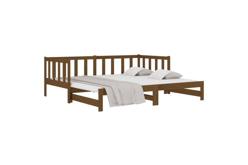 beBasic daybed med udtræk 2x(90x190) cm massivt fyrretræ gyldenbrun - Brun - Møbler - Senge - Sengeramme & sengestel