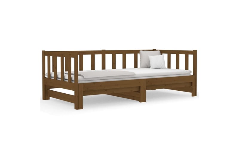 beBasic daybed med udtræk 2x(90x190) cm massivt fyrretræ gyldenbrun - Brun - Møbler - Senge - Sengeramme & sengestel