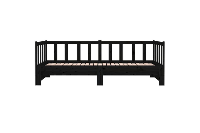 beBasic daybed med udtræk 2x(90x190) cm massivt fyrretræ sort - Sort - Møbler - Senge - Sengeramme & sengestel