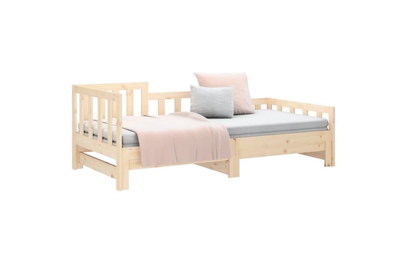 beBasic daybed med udtræk 2x(90x200) cm massivt fyrretræ - Brun - Møbler - Senge - Sengeramme & sengestel