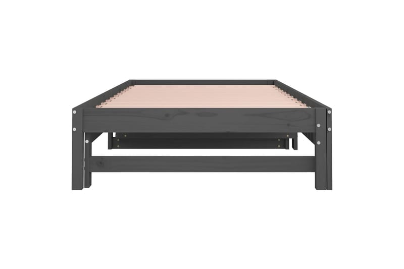 beBasic daybed med udtræk 2x(90x200) cm massivt fyrretræ grå - GrÃ¥ - Sengeramme & sengestel