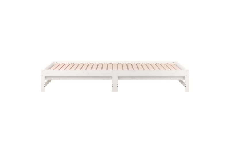 beBasic daybed med udtræk 2x(90x200) cm massivt fyrretræ hvid - Hvid - Sengeramme & sengestel