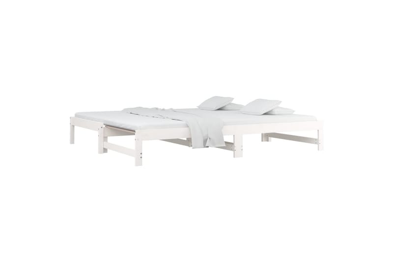 beBasic daybed med udtræk 2x(90x200) cm massivt fyrretræ hvid - Hvid - Sengeramme & sengestel