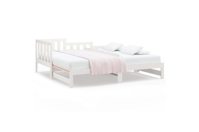 beBasic daybed med udtræk 2x(90x200) cm massivt fyrretræ hvid - Hvid - Møbler - Senge - Sengeramme & sengestel