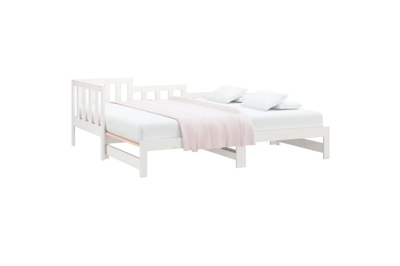 beBasic daybed med udtræk 2x(90x200) cm massivt fyrretræ hvid - Hvid - Møbler - Senge - Sengeramme & sengestel