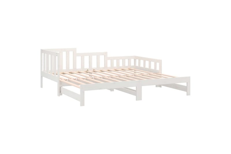 beBasic daybed med udtræk 2x(90x200) cm massivt fyrretræ hvid - Hvid - Møbler - Senge - Sengeramme & sengestel