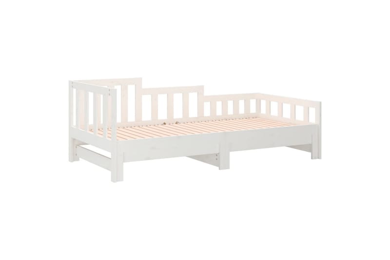 beBasic daybed med udtræk 2x(90x200) cm massivt fyrretræ hvid - Hvid - Møbler - Senge - Sengeramme & sengestel