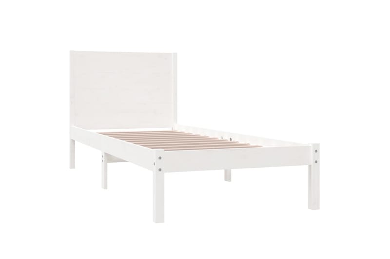 beBasic sengeramme 100x200 cm massivt fyrretræ hvid - Hvid - Møbler - Senge - Sengeramme & sengestel