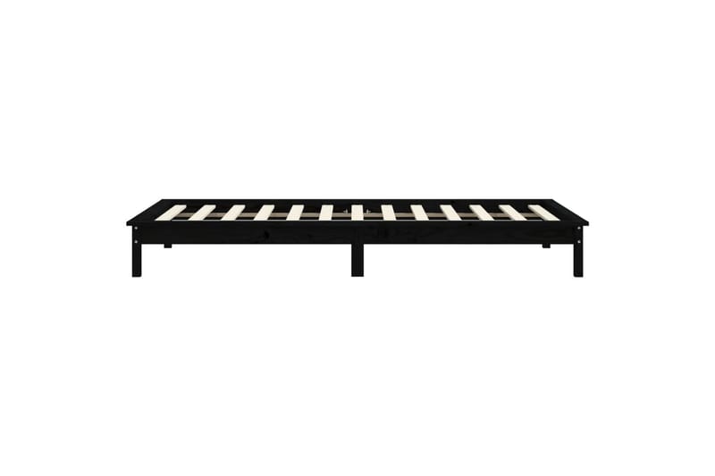 beBasic sengeramme 100x200 cm massivt fyrretræ sort - Sort - Møbler - Senge - Sengeramme & sengestel