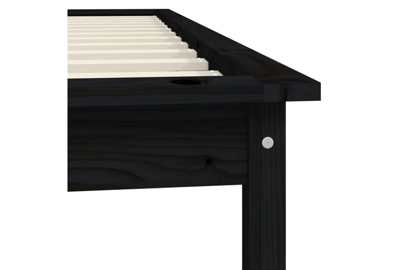 beBasic sengeramme 100x200 cm massivt fyrretræ sort - Sort - Møbler - Senge - Sengeramme & sengestel