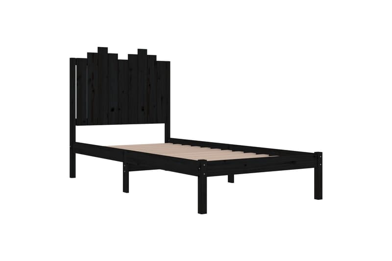 beBasic sengeramme 100x200 cm massivt fyrretræ sort - Sort - Møbler - Senge - Sengeramme & sengestel