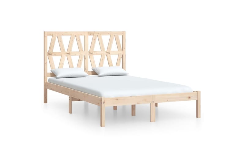 beBasic sengeramme 120x190 cm Small Double massivt fyrretræ - Brun - Møbler - Senge - Sengeramme & sengestel