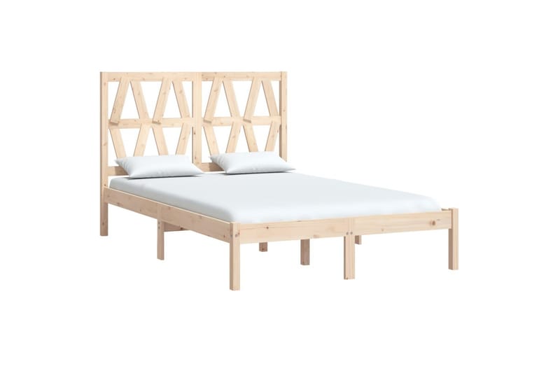 beBasic sengeramme 120x190 cm Small Double massivt fyrretræ - Brun - Møbler - Senge - Sengeramme & sengestel