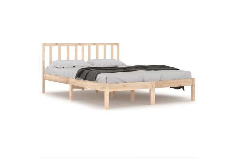 beBasic sengeramme 120x190 cm Small Double massivt fyrretræ - Brun - Møbler - Senge - Sengeramme & sengestel