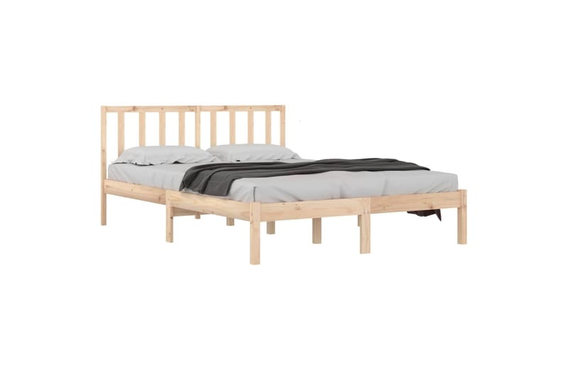 beBasic sengeramme 120x190 cm Small Double massivt fyrretræ - Brun - Møbler - Senge - Sengeramme & sengestel