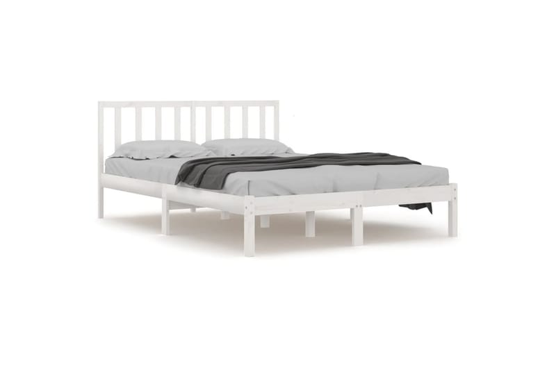 beBasic sengeramme 120x190 cm Small Double massivt fyrretræ hvid - Hvid - Møbler - Senge - Sengeramme & sengestel