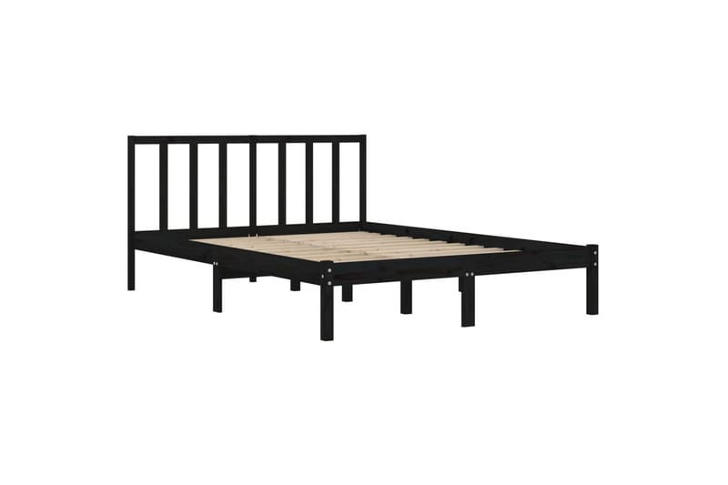 beBasic sengeramme 120x190 cm Small Double massivt fyrretræ sort - Sort - Møbler - Senge - Sengeramme & sengestel