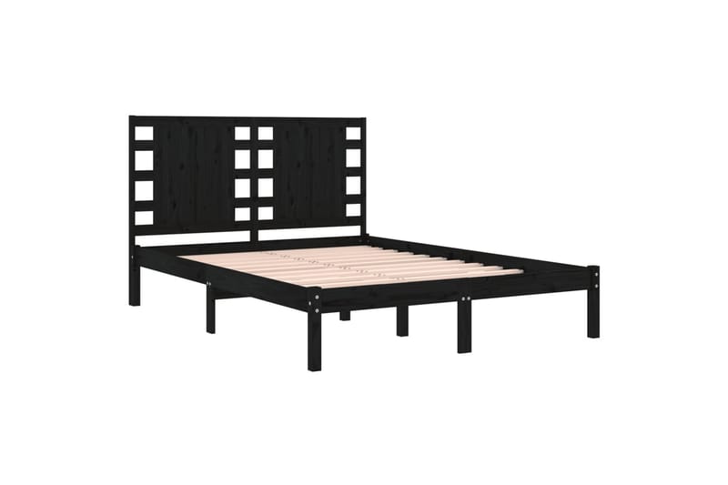 beBasic sengeramme 120x190 cm Small Double massivt træ sort - Sort - Møbler - Senge - Sengeramme & sengestel