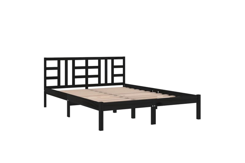 beBasic sengeramme 120x190 cm Small Double massivt træ sort - Sort - Møbler - Senge - Sengeramme & sengestel