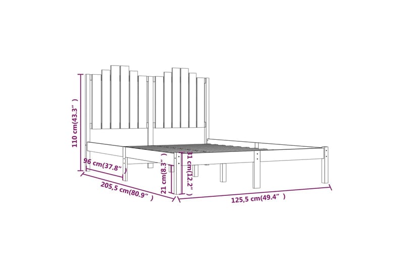 beBasic sengeramme 120x200 cm massivt fyrretræ gyldenbrun - Brun - Møbler - Senge - Sengeramme & sengestel