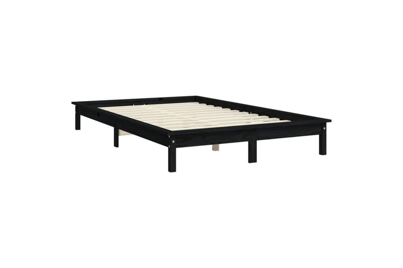 beBasic sengeramme 120x200 cm massivt fyrretræ sort - Sort - Møbler - Senge - Sengeramme & sengestel