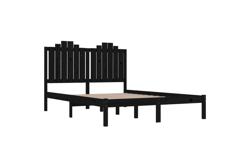 beBasic sengeramme 120x200 cm massivt fyrretræ sort - Sort - Møbler - Senge - Sengeramme & sengestel